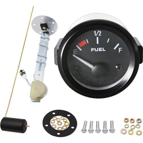 2"52mm Universal Car 240-33ohm Fuel Level Gauge Meter With Float Fuel Sensor E-1/2-F Pointer Automotive Gauge 12V Car