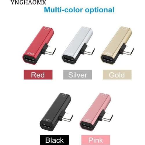 200pcs USB Type C Adapter Charger Audio Cable 2 In 1 Type-C To 3.5mm Jack Earphone Aux Converter For Huawei xiaomi mobile phone