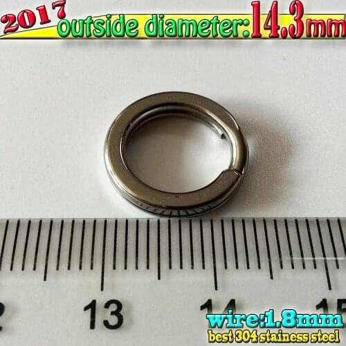 2017 fishing split rings size:wire1.8 *14.3mm outside diameter number:80pcs/lot 304 stainless steel
