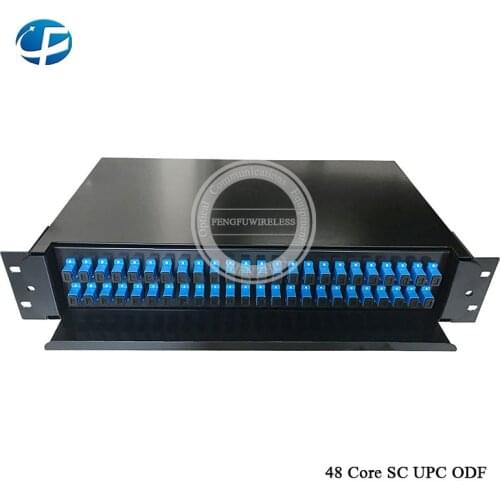 48 Port ODF Fiber Patch Panel SC UPC Pigtail ODF 1U Optical Fiber Terminal Box Optical Fiber Distribution Frame