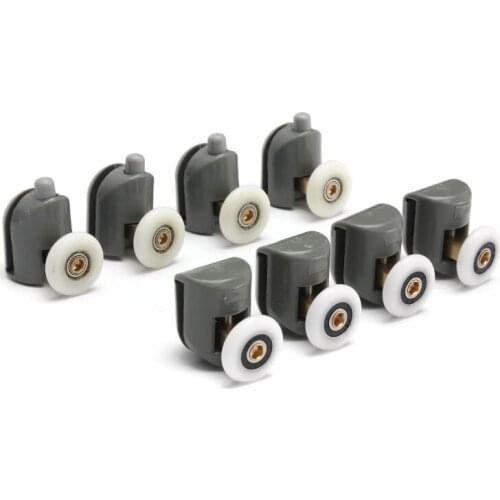 8Pcs Upper And Bottom Shower Door Rollers Runners Set Replacement Parts Glass Wheels Pulleys Guides