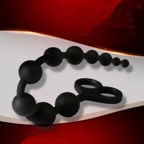 Anal Ball Butt Plug Large Size Black Anal Beads Silicone Anal Sex Toys Male Prostate Massager BDSM Adult Sex Toys Gay Sex Toy