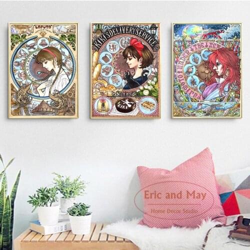 Anime Hayao Miyazaki Totoro Spirited Away Posters And Prints Canvas Painting Art Wall Pictures Living Room Decoration Cuadros