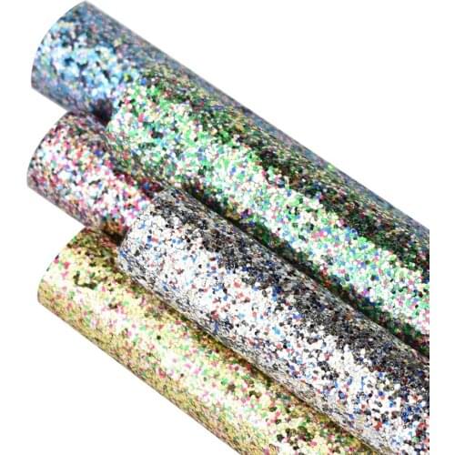 HSDCraft 20x34cm A4 hsd-design Glitter Colorful Faux Synthetic Leather Fabric,DIY handmade materials