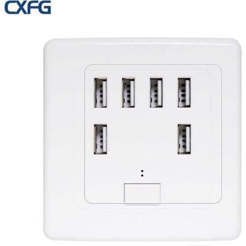 CXFG Universal USB Socket Wall USB Socket Embedded 2/3/4/6 Port USB Socket Panel Charging 220V 4A Fast Charging Electric Socket