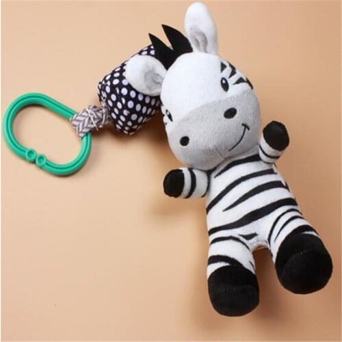 Baby Rattle Toys Cartoon Zebra Infant Mobile Cloth Toy Baby Trolley Bed Wind Chimes Rattles Bell Crib Hanging Bell Pacify Toys