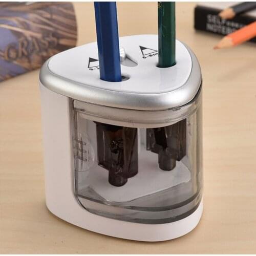 Two-hole Electric Automatic Pencil Sharpener Switch Pencil Sharpener Home Office School Supplies Stationery Art