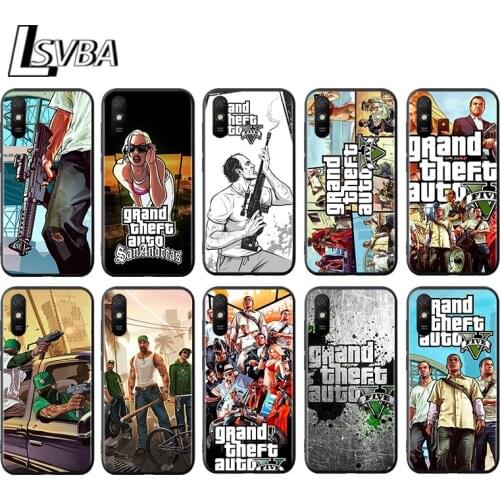 Grand Theft Auto GTA V for Xiaomi Redmi 10X Pro 5G 9A 9I 9T 9 GO K40 K30 K20 Ultra 8 7 6 5 4X Pro Soft Black Phone Case