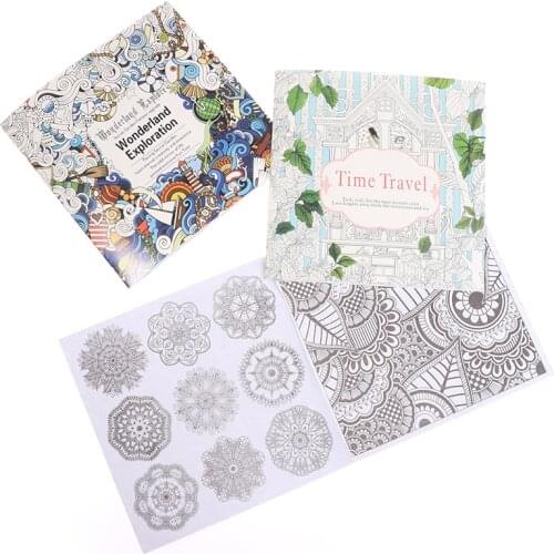 24 Pages Beautiful Mandala Flower Coloring Book Painting Graffiti Book Children Girls Art Drawing Relieve Stress Leisure Book