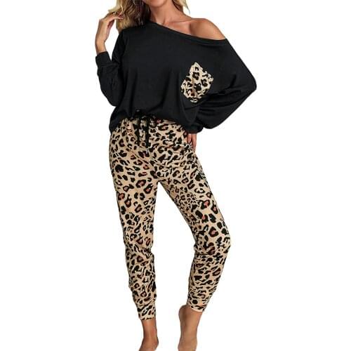 Autumn Women Leopard Women Suits Warm Thicken Plus 2 Piece Tracksuit Women Pant Suit Sweat Suit Female 2 Piece Set