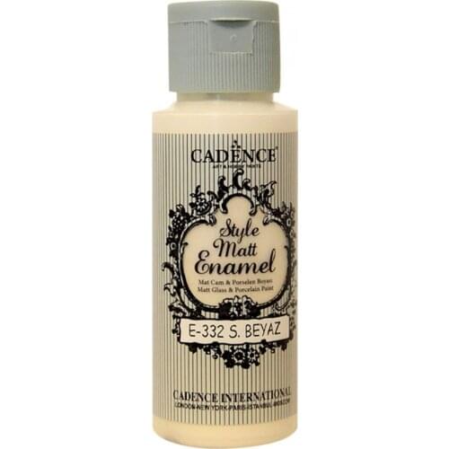 Cadence Style Mat Enamel Glass Paint 332-S. White 59ml (Porcelain