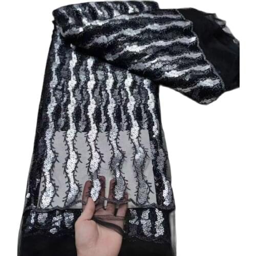 Good Looking French Tulle Fabric Top Quality Sequins Lace JRB-6.210062002 Nigerian Shinny Material for Fashion Show Dress