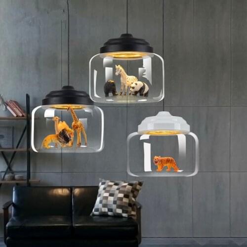 Creative Pendant Lights with Animal Cute Lamp Hanging Lights for Childrens Bedroom Lamps Pendant Lamp Loft Living Room Pendant