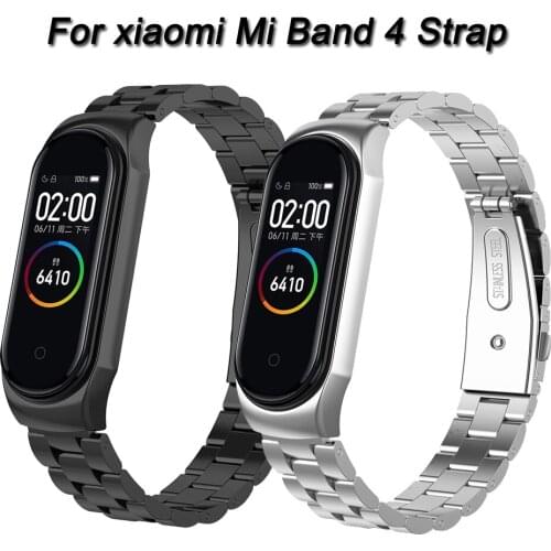 Mi Band 4 Strap Metal Stainless Steel For Xiaomi Mi Band 4 Strap Bracelet Miband 4 Wristbands Adjustable Pulseira Accessories