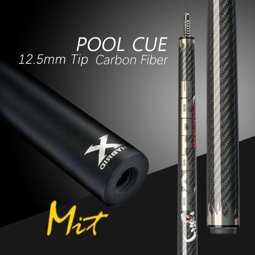 MIT Carbon Pool Cue12.5mm Navigator Tip 147cm Carbon Fiber Shaft Smooth Wrap 3*8/8 Radial Pin Joint Pool Cue Stick Billiard Cue