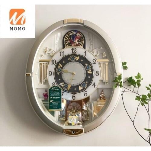 Fashion Upscale Retro Wall Clock Simple Magic Music Crystal Wall Clock European Living Room Noiseless Clock