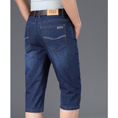 High Quality MenS Plus Size Denim Shorts 2021 Summer New Business Casual Loose Straight Jean Five Pants Male Branded Slim Jeans