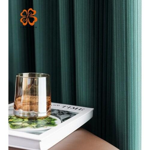 Modern Striped Solid Curtains for the Living Room Shiny Pink Green Drapes for Bedroom Window Treatments Single Panel Custom Made