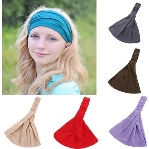 100% Real Cotton Absorbing Sweat Yoga Headband Casual Hair Accessories Women Girls Solid Color Sports Stretch Elastic Hair Bands