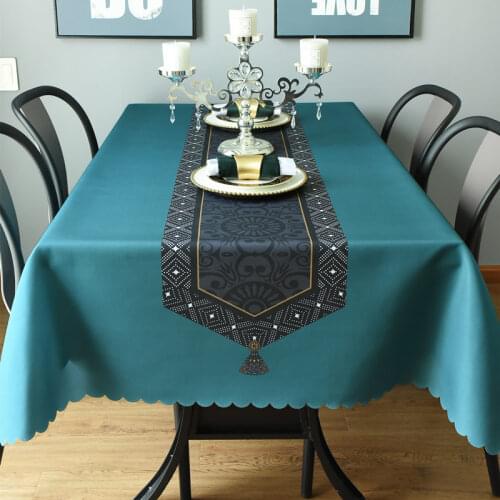 Simple modern waterproof tablecloth solid color Nordic table cloth household rectangular table mat hotel dining table cloth