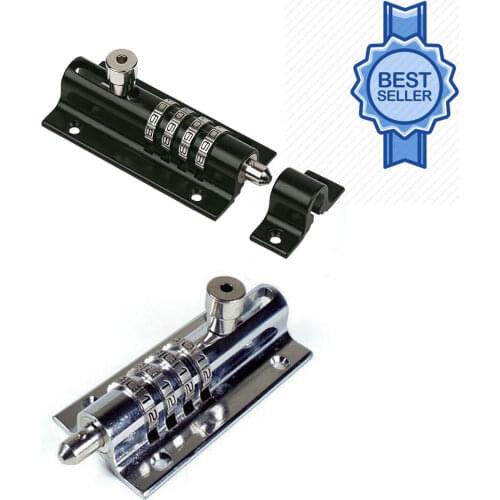 Door Bolt Lock Sliding Combination Code Resettable Mechanical Code Lock Pin for Cabinet Gate Shed Garage Horizontal Vertical