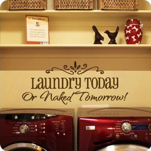 Laundry taday 3D Vinyl Wall Decal Wall Lettering Art Words Wall Sticker Home Decor Decoration Living Room