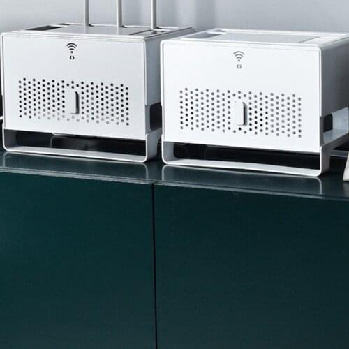 WIFI Wireless Router Rack, Desktop Power Socket Storage Box, Wire and Network Cable Storage Box, Plastic