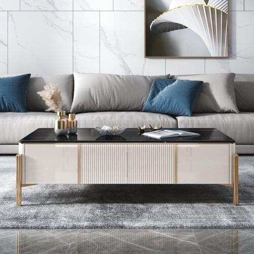 Light luxury marble coffee table TV cabinet combination modern living room small household coffee table net red furniture