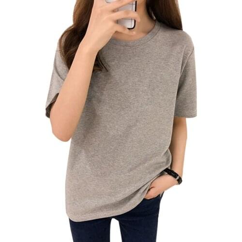 Female T-shirt Solid O-neck Short-Sleeve Women T-Shirt Fashion Women Summer Tops