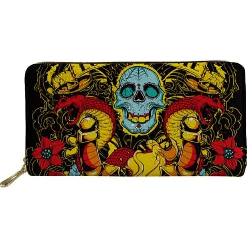 Noisydesigns Women Wallet Men Purse Skull Coin Purses&Holders Boy Mini Rfid PU Leather Wallets Female Purses&Wallets Coin Purse