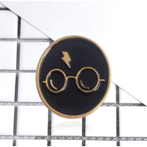 Film Badges Cartoon Thunder Golden Scar Rock Series Platform Badge Cartoon Cute Glasses Death Hallows Brooch F