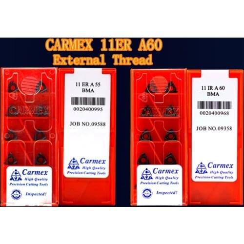 100PCS CARMEX 11ER A60 CNC thread Cemented carbide inserts External Thread Turning Tool Processing stainless steel and steel