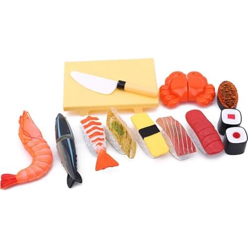 12 Pcs Colorful Plastic Food Toy Reusable Multiple Times Of Toy micro-cut Sushi Kitchen Toys For Children
