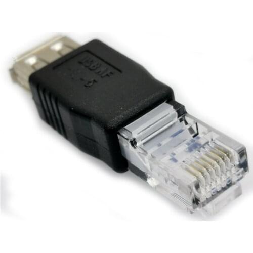2pcs RJ45 to USB AF connector transparent USB A female jack to RJ45 internet connectors RJ45 internet wire terminal