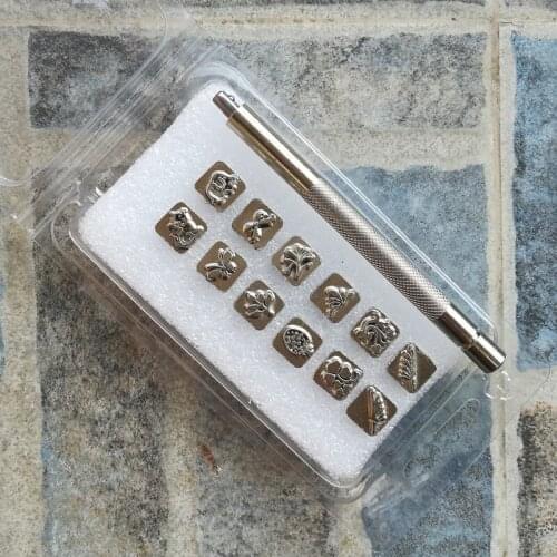 7*7mm Technical flower Leathercraft Staming Tool Leather Carving DIY for Printing Carved Hardness Steel Leather Craft
