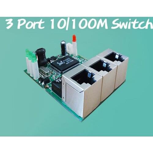 ANDDEAR-OEM manufacturer company direct sell Realtek chip RTL8306E mini 10/100mbps rj45 lan hub 3 port ethernet switch pcb board