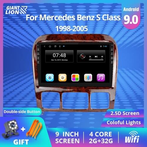 9'' Car Multimedia Player GPS 2Din Android For 1998-2005 Mercedes Benz S Class W220 S280 S320 S350 S400 S430 S500 S600 S55 AMG