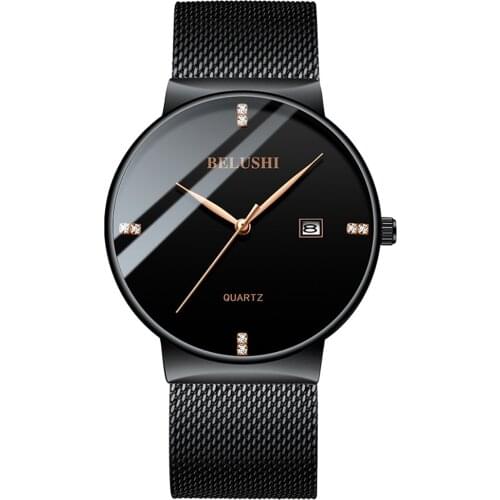 BELUSHI New Model Wrist Watch Men Clock Simple Quartz Wristwatch Casual Business Men Watches Online Star Art Mens Watch