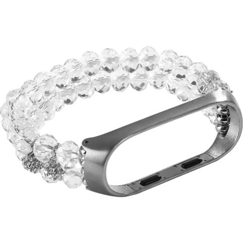 Crystal Bracelet Watchband for Xiaomi Mi Band 5 Replacement Strap Beaded Wrist Strap for Xiaom Mi Band 4/3 Wristband 2020 New