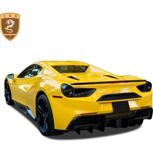 CSSCAR Factory cheapest price high quality Dry Carbon Fiber Rear Spoiler Wing For Ferrari 488 GTB Spider OEM Added-on Style 0025