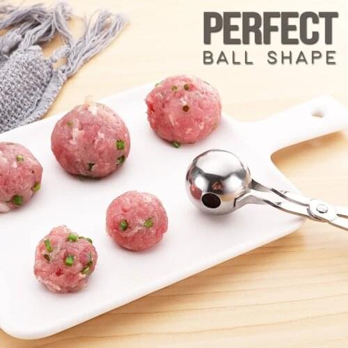 Meat Baller Stainless Steel Meatball Clip Tongs DIY Kitchen Pork Beef Meat Rice Ball Maker Cooking Tools Gadget Arancini Maker