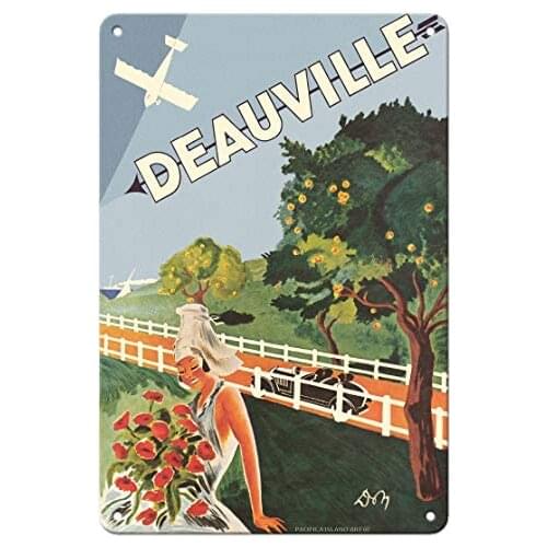 Deauville, France - Queen of The Normandy Beaches by Jean Don c.1925- Metal Sign