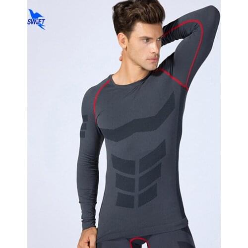 Long Sleeve Quick Dry Running T Shirts Men Bodybuilding Sportswear Clothing Compression Tops Tees Gym Fitness Tights Rashguard