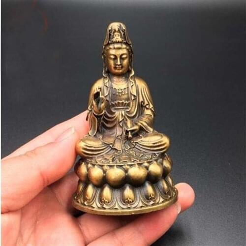 GOOD 2021 HOME OFFICE Company SHOP CAR Efficacious protection Safe good luck Guanyin PU SA Buddha FENG SHUI bronze amulet statue