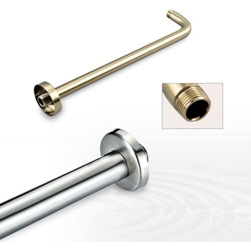 Beiluode Chrome Square Shower Extension Arm Wall Mounted For Bathroom Showering Head Stainless Steel Rain Shower Arm 40CM HS1001