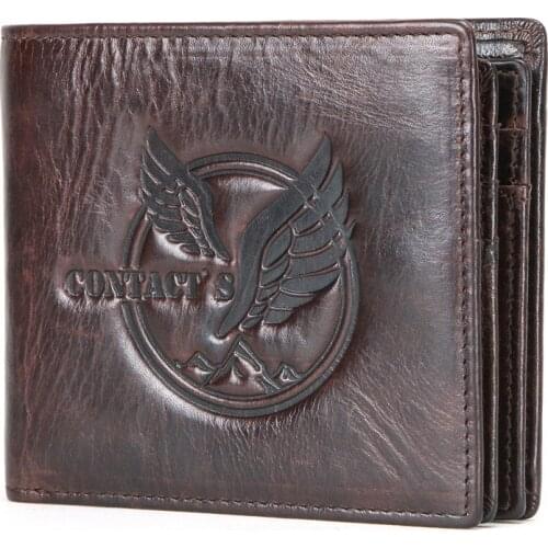 European and American classic leather purse mens wallet multifunctional tri-fold horizontal men card holder short wallets