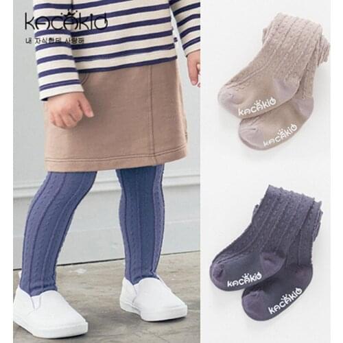 Kacakid 2020 New Gray Beige Spring Fall Baby Kids Girls Cotton Solid Pantyhose Tight 0-5Years