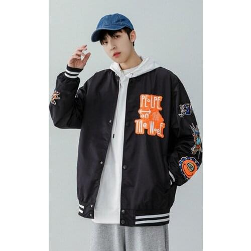 Hip Hop Jacket Men Parkas Embroidery Bomber Jacket Winter Oversize Windbreaker Streetwear Harajuku Padded Coat Outwear Hipster