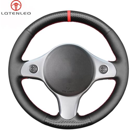 LQTENLEO Black Carbon Fiber Leather Hand-stitched Car Steering Wheel Cover For Alfa Romeo 159 2006 2007 2008 2009 2010 2011