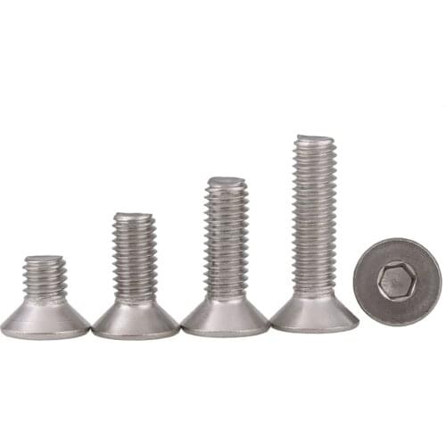 M3 3mm A2 304 Stainless Steel Allen Hex Socket Cap Countersunk/Flat Head Screw Bolts M3*6mm/M3*8/M3*10mm/M3*12mm/M3*16mm/M3*20mm